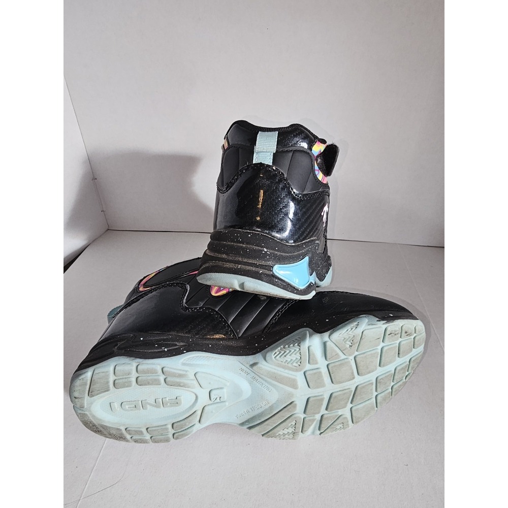 AND1 Boys Basketball Shoes Size 5 Black Multicolor High Top‎ Zip Strap - Picture 7 of 7